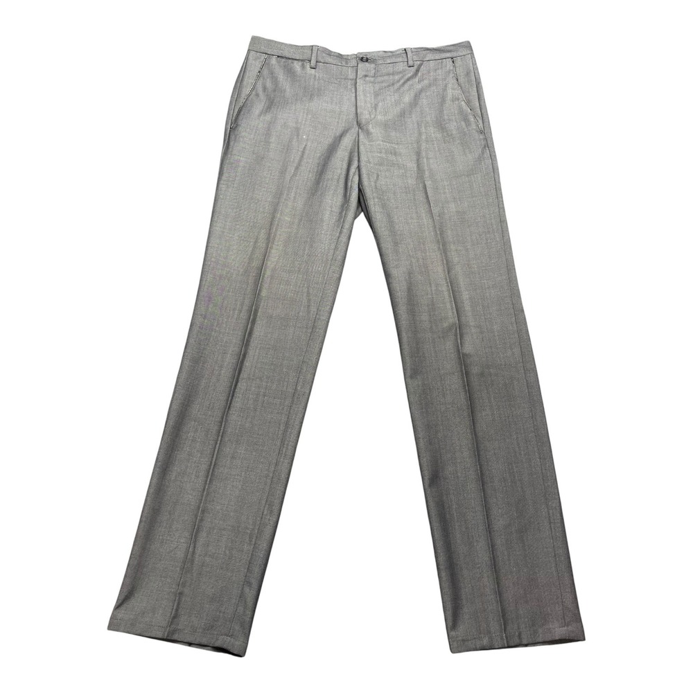 Versace Collection Mens Grey‎ Wool Blend Dress Sharkskin Pants 48 EU-US W34xL33
